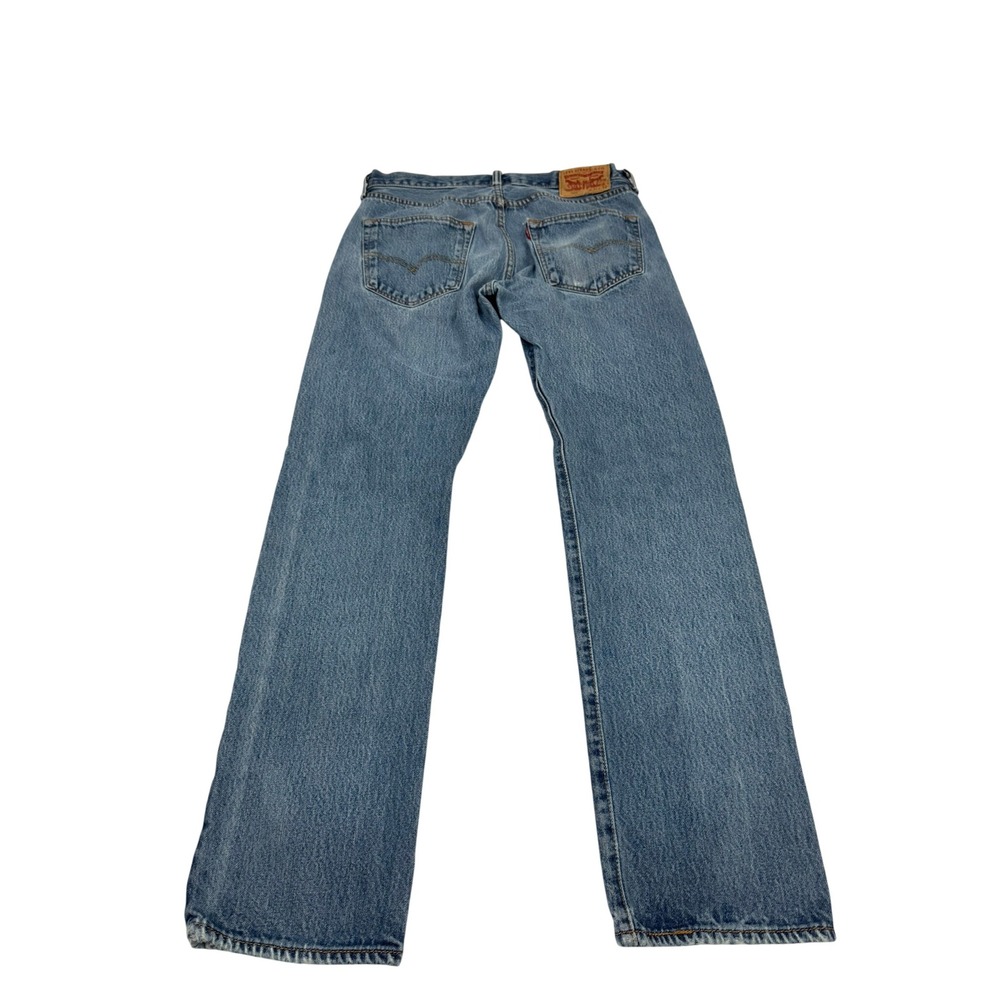 Vintage Levi 501 Jeans 1990s Mens 31x32 Blue Denim Button Fly Distressed - Picture 3 of 7